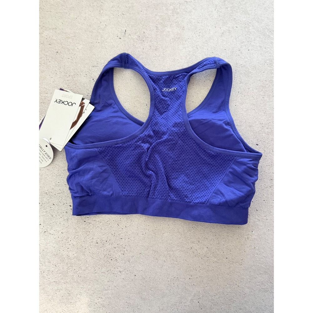 Jockey Sport Women Purple Removable Cup Seamless Racerback Sports Bra Size M - Picture 2 of 2